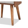 Baxton Studio Elario Mid-Century Modern Two-Tone Grey and Walnut Brown Finished Wood 1-Drawer Nightstand 179-11019-Zoro